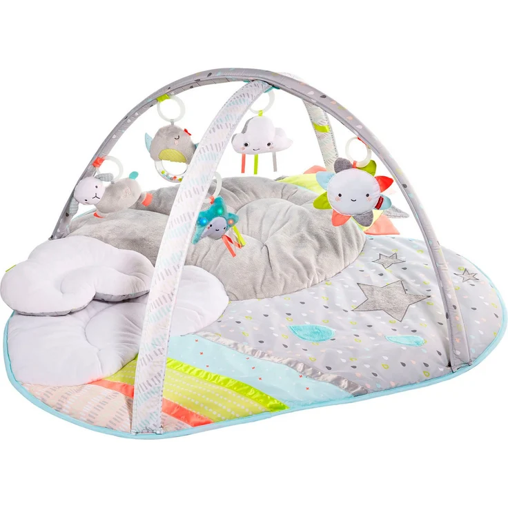 Skip Hop Spielbogen Silverlining, Baby-Spielmatte mit Licht und Sound, sanfte Farbpalette