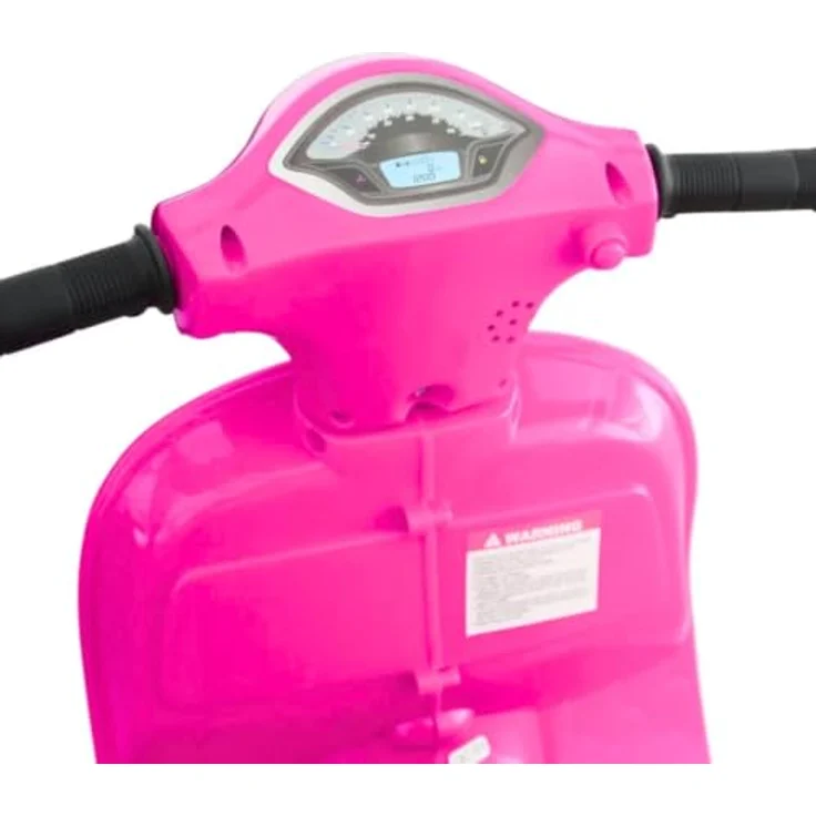 Vrooomy Kinder Elektro Roller Vespa GTS Mini, 6V mit Scheinwerfer, rosa, für 1 bis 3 Jahre, mit abnehmbaren Stützrädern und Kunstledersitz – Bild 8