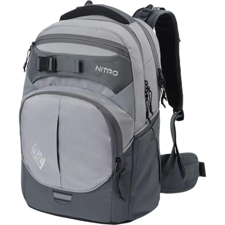 Nitro Superhero Schulrucksack, Rucksack mit abnehmbarem Hüftgurt, robustem Bodenplatte und Thermotasche, schwarz – Bild 1
