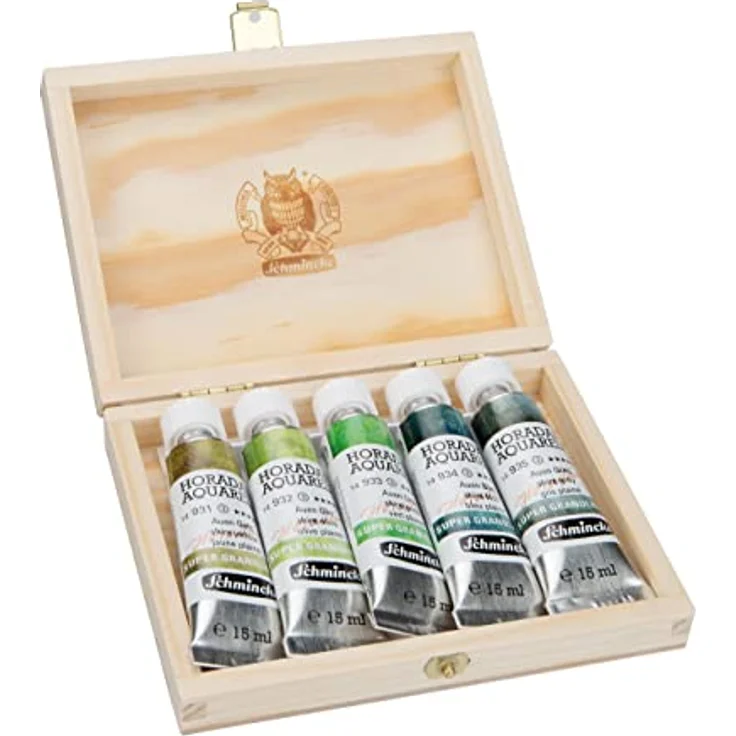 Schmincke HORADAM® AQUARELL Super Granulation Set Auen, 5 x 15 ml Tuben mit sehr stark granulierenden Farbtönen für Aquarellmalerei – Bild 2