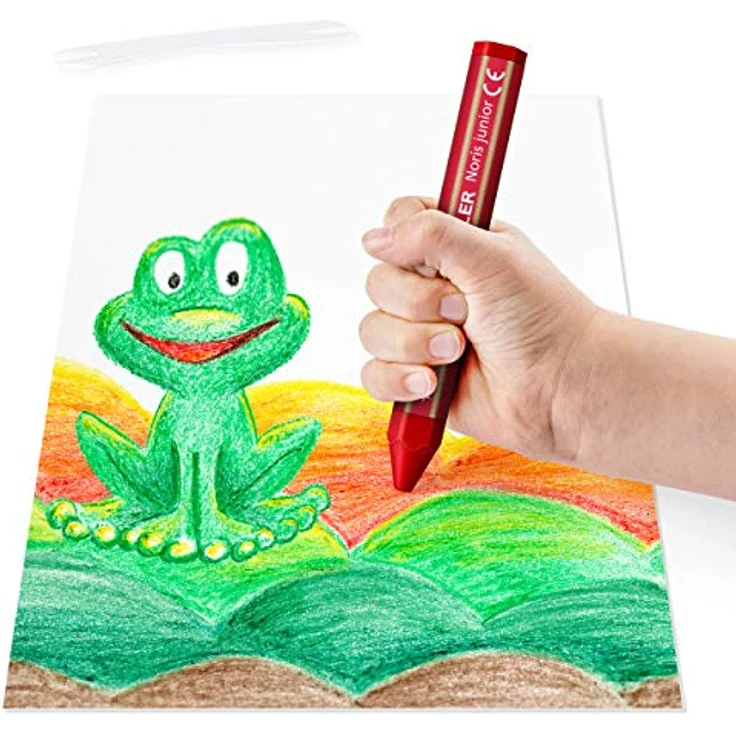 STAEDTLER Wachsmalkreide Noris junior 224, perfekt für kleine Kinderhände, extra bruchsicher, Etui mit 18 Farben, 224 C18 – Bild 3