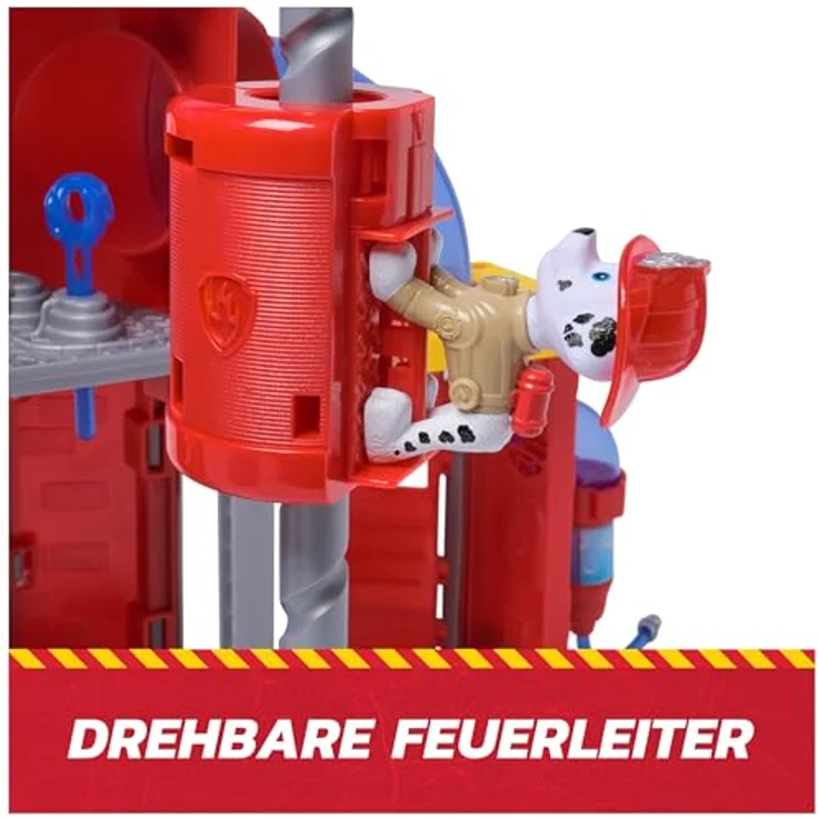 Paw Patrol Feuerwehr-Rettungs-Feuerwache Spielset, Deluxe Spielset mit Licht- und Soundeffekten, inklusive Marshall Figur und Feuerwehr-Fahrzeug, 38 cm hoch – Bild 8