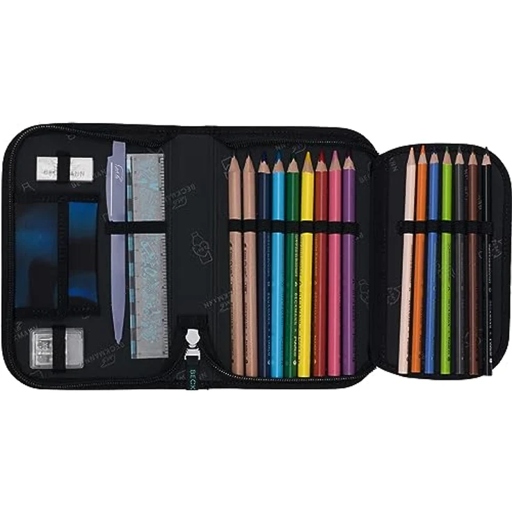 Beckmann Schulranzen Classic, 6tlg. Set in Blau, inkl. Sportrucksack, Federmäppchen und Schlamperrolle, ergonomisch – Bild 8