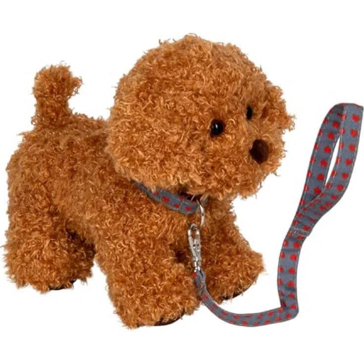 Die Spiegelburg Pudel Sammy mit Leine - Lustige Tierparade, 20 cm Plüschtier mit gepunktetem Halsband und abnehmbarer Leine – Bild 2