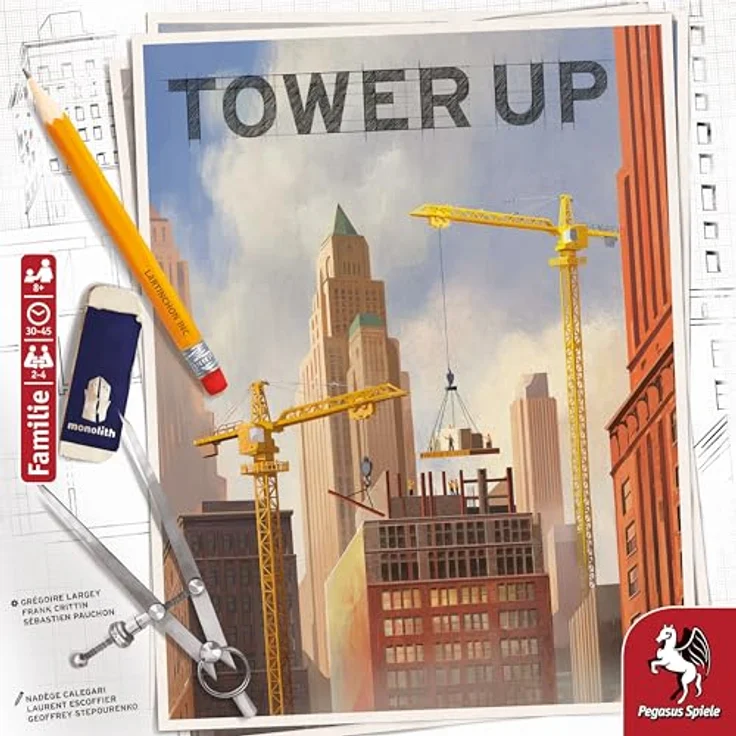 Pegasus Spiele Tower Up Familienspiel - Hohe Qualität, ideal als Geschenk – Bild 2