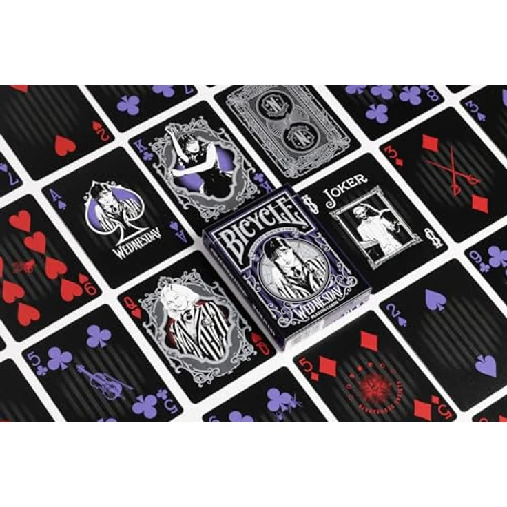 Bicycle Wednesday, Designer Spielkarten inspiriert von der Netflix-Serie mit Charakterkunst und makabren Motiven – Bild 4