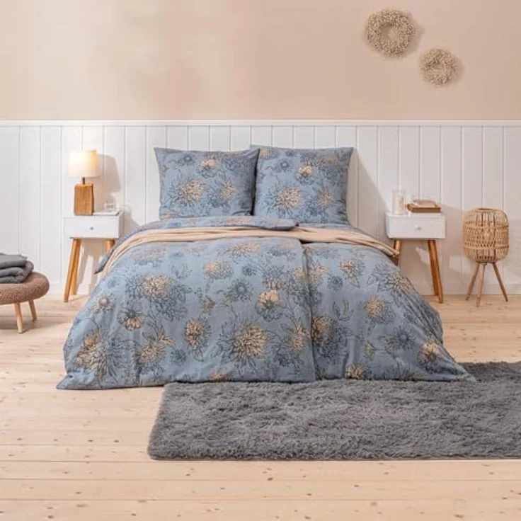 ESTELLA Feinflanell Bettwäsche Luserna rauch, Warme und superweiche Kuschelbettwäsche, 100% Baumwolle, Trocknerfest – Bild 2