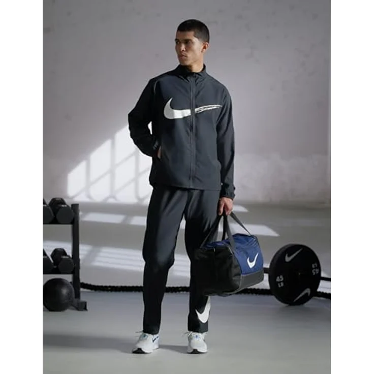 Nike Sporttasche NK BRSLA S DUFF - 9.5 (41L), Schwarz, belüftetes Seitenfach, verstellbarer Schulterträger – Bild 6