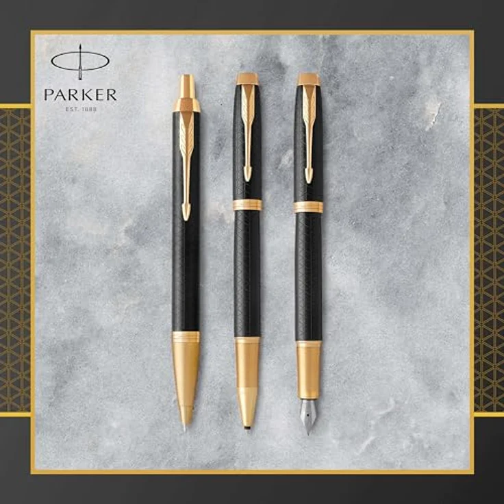 Parker Pen IM Premium, Schreibstift mit Edelstahlfeder, schwarz/gold – Bild 7