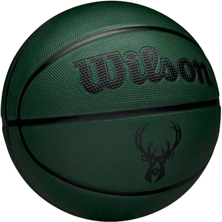 Wilson NBA Team Tribute Solid Basketball - Milwaukee Bucks, 3-Schicht-Design mit eingearbeitetem Teamlogo – Bild 2