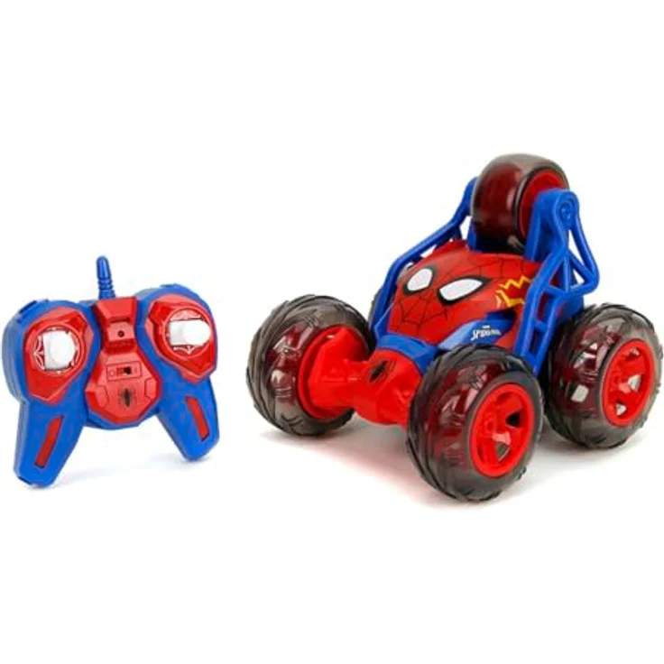 Jada Toys Spider-Man RC Stunt Car, 20 cm, ferngesteuertes Auto mit 5 Rädern, Licht, inkl. Akku & Batterien, Marvel Spielzeug für Kinder ab 5 Jahren – Bild 1