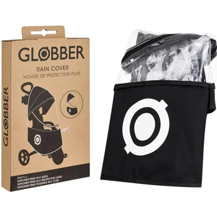 Globber EXPLORER TRIKE Regenschutz, wetterfest mit Sichtkontakt und leichtem Transport, transparent