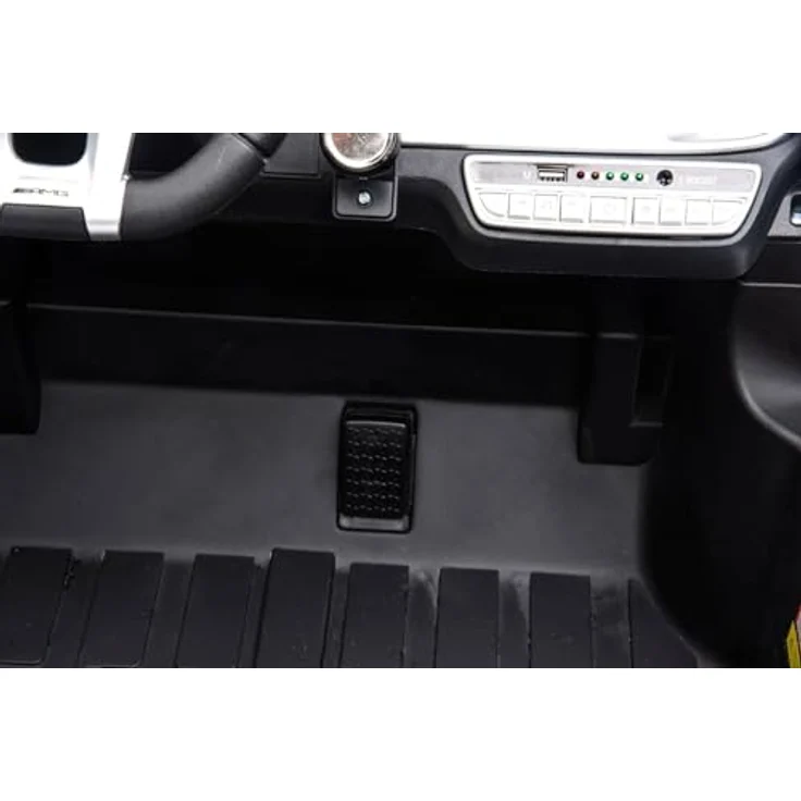 Beneo Elektrisches Kinderauto Mercedes-Benz G63 AMG 4x4, Zweisitzer, schwarz, MP3-Player mit USB/AUX und Bluetooth, Allradantrieb, Lithium-Batterie, EVA-Räder, Kunstledersitze, Fernbedienung, lizenziert – Bild 7