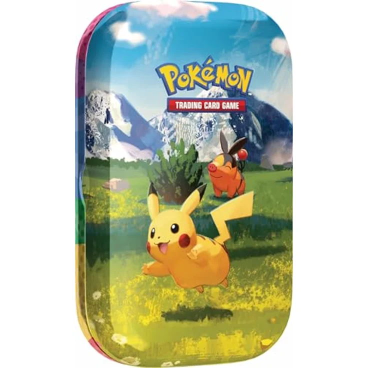 Pokémon Pokémon-Sammelkartenspiel: Mini-Tin-Box Mega-Entwicklung – Erhabene Helden mit Pikachu und Floink, inkl. 1 Stickerbogen, 1 Pokémon-Bildkarte und 2 Boosterpacks – Bild 1
