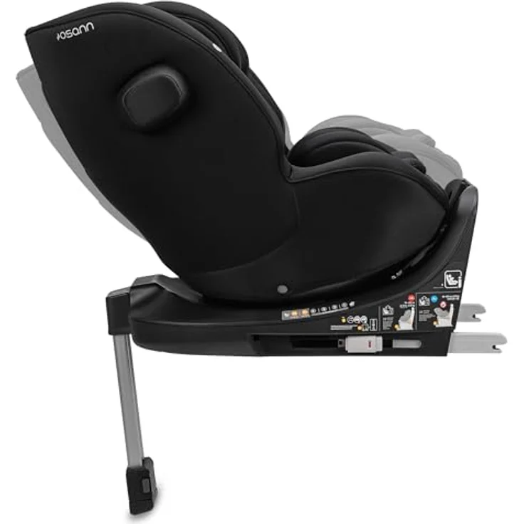 Osann Reboarder-Kindersitz One 360 SL mini, drehbar ab Geburt bis 4 Jahre (40-105 cm), inklusive Isofix-Basis, All Black – Bild 2