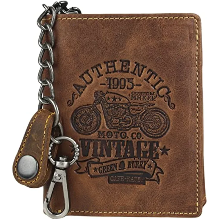 Greenburry Vintage Cafe-Racer Geldbörse RFID Leder 9,5 cm
