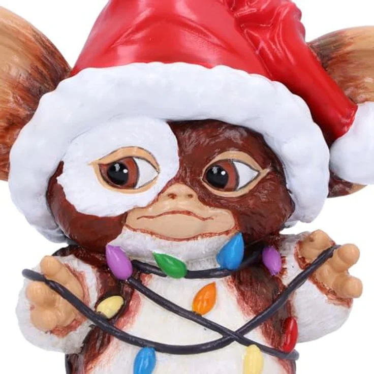 Nemesis Now Gremlins Gizmo in Fairy Lights, 13 cm handbemalte Sammelfigur mit Weihnachtsmütze und bunten Lichtern – Bild 5