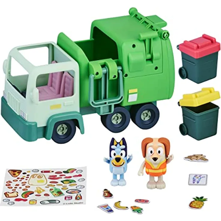Blueys Müllwagen-Spielset mit beweglichen Figuren (6,3 cm)
