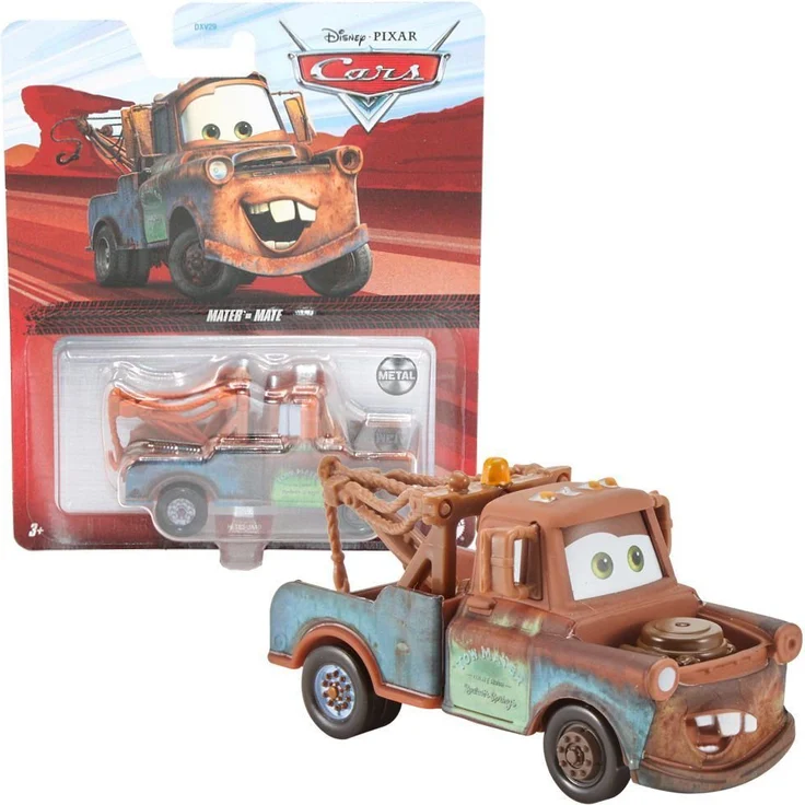 Disney Cars Spielzeug-Rennwagen Mater Hook HLT83, Cast 1:55 Autos Mattel, Metall, für Kinder ab 3 Jahren, blau – Bild 1