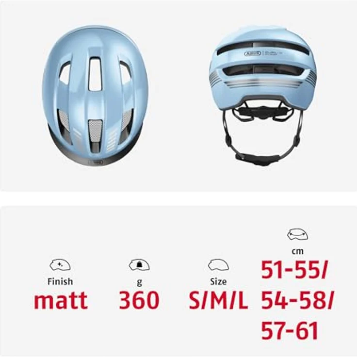 ABUS Fahrradhelm PURL-Y – E-Bike und S-Pedelec NTA-Schutzhelm, Hellblau, Größe S – Bild 5