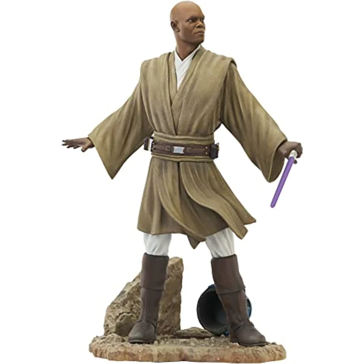 Diamond Select Toys Diamond Select - Star Wars Premier Collection AOTC Mace Windu Statue, 11 cm groß, limitiert auf 3.000 Stück, inklusive Jango Fetts Helm – Bild 3