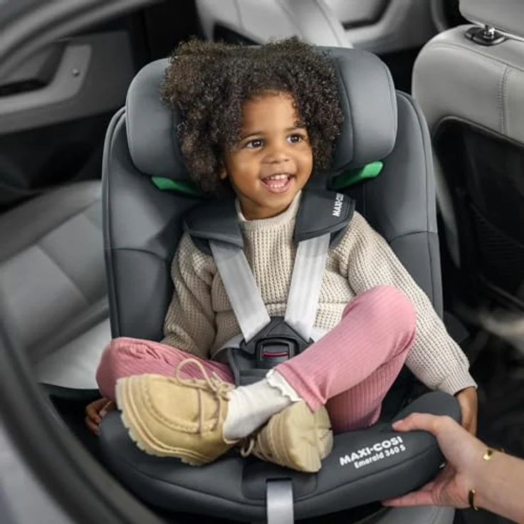 Maxi-Cosi Autokindersitz Emerald S i-Size - Tonal Black, Reboarder Kinder Autositz bis 36 kg, ab Geburt-12 Jahre & Isofix-Base – Bild 10