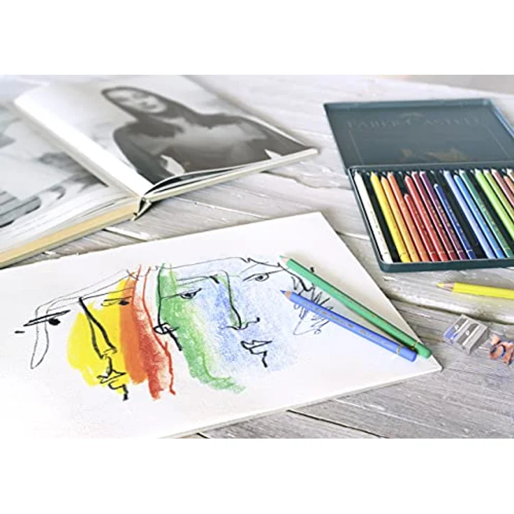 Faber-Castell 110006 - Farbstift Polychromos, 48-teiliger Holzkoffer mit Zubehör, wasserfest, bruchsicher, für Profis und Hobbykünstler, bunt – Bild 4
