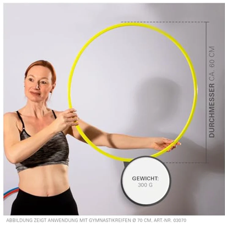 Gymnastikreifen aus Kunststoff, Hula Hoop, Trainingsreifen, Turnreifen, 60 cm, Blau – Bild 7