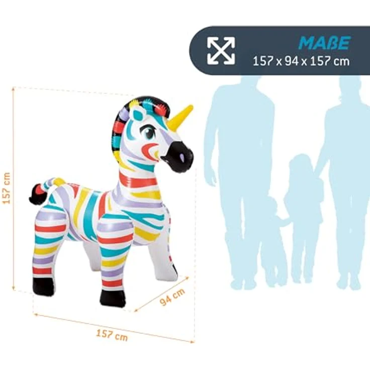 Summer Waves Aufblasbares Zebra-Einhorn Sprinkler 1. 57 m x 94 cm x 1. 57 m – Bild 6