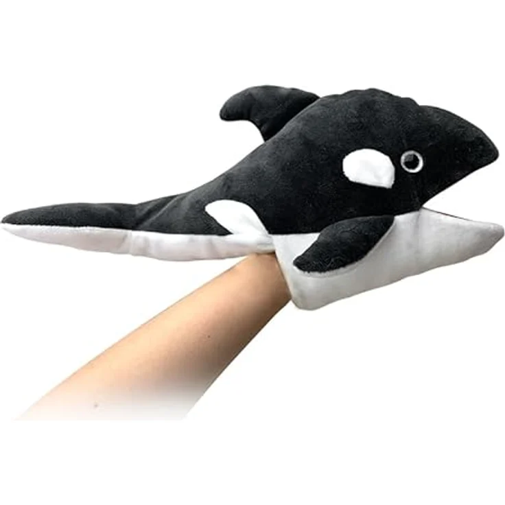 LOMTRATS Meerestier-Handpuppen mit beweglichen offenen Mündern, Haie und Wale, 45 cm, für Kinder und Kleinkinder, ideales Spielzeug zum Geschichtenerzählen, Plüschmaterial, Waschmaschinengeeignet – Bild 1