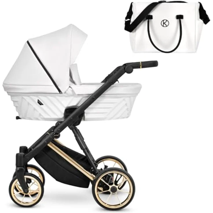 Kunert Ivento Premium 2in1 Kombikinderwagen, goldene Rahmenfarbe, Weißperlmutt – Bild 3