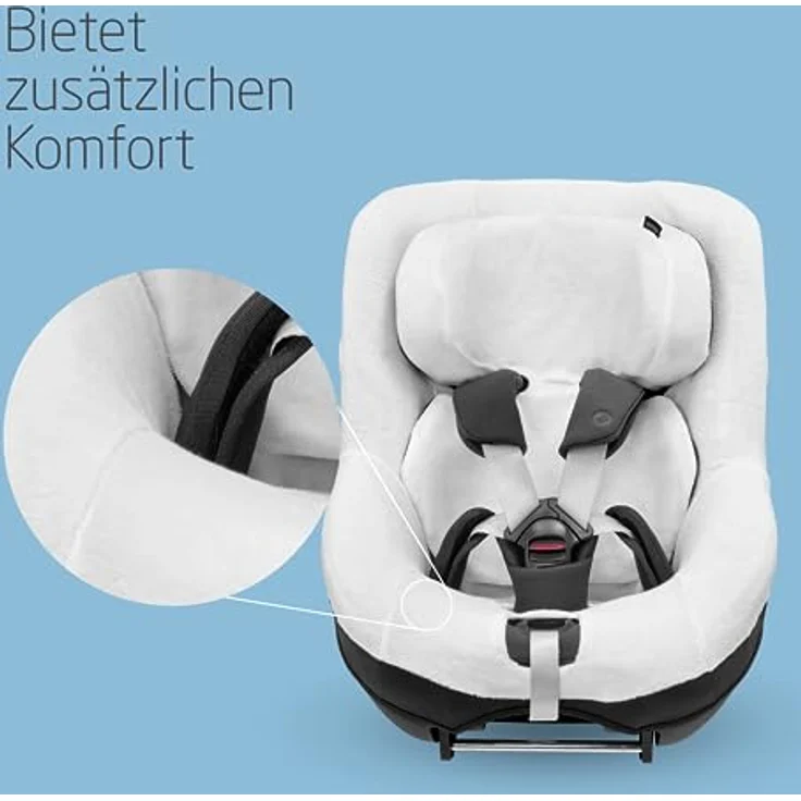 Maxi-Cosi Sommerbezug aus Biobaumwolle für den Pearl 360 und Mica (Eco), Kindersitzbezug, atmungsaktiv, feuchtigkeitsabsorbierend, maschinenwaschbar, nachhaltige Baumwolle, Naturweiß – Bild 3