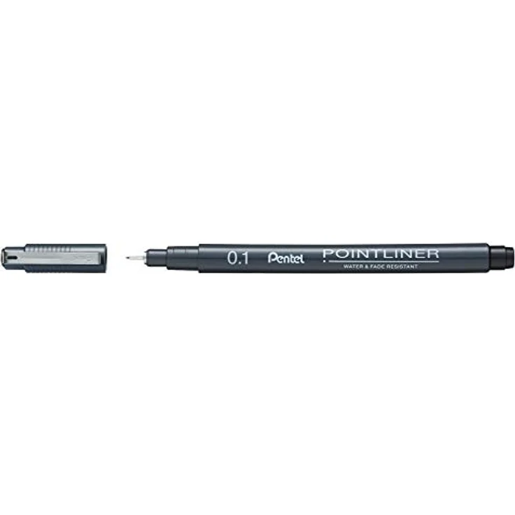 Pentel Pointliner Fineliner-Set schwarz, 5 Spitzenbreiten von 0,05 bis 0,8 mm, wasserfest, ideal zum Zeichnen und Schreiben – Bild 3