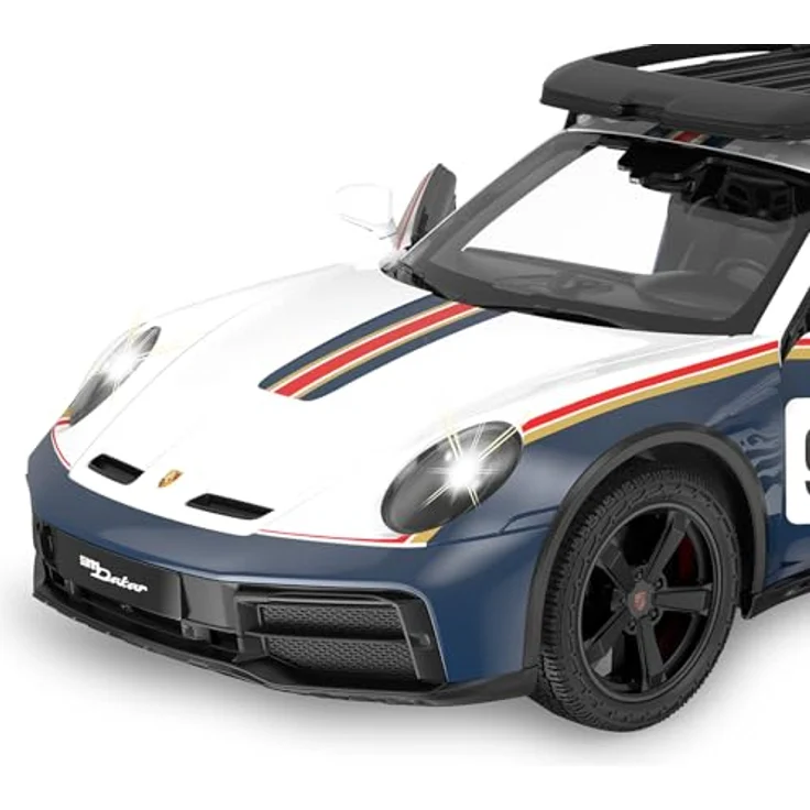 Jamara Porsche 911 Dakar Performance 1:14 blau 2,4GHz Tür manuell - Ferngesteuertes Auto mit LED-Fahrlicht und originalgetreuem Design – Bild 5