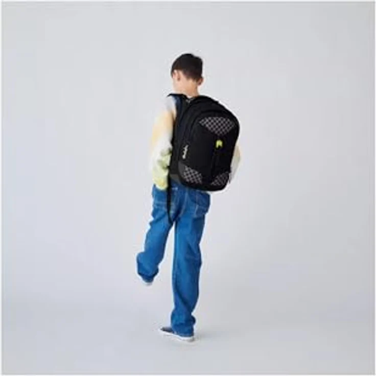 Satch Schulrucksack satch match, erweiterbarer Rucksack aus recyceltem Polyester, schwarz – Bild 10