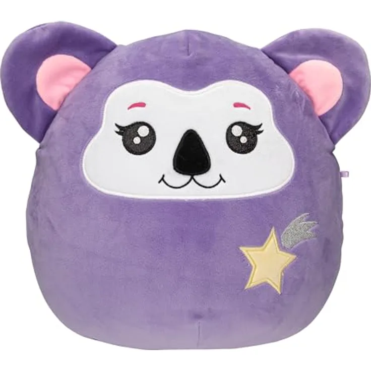 Depesche 13046 Ylvi Swoppies - Kuscheltier Koala in Lila, mit Leuchteffekt, Sternenschnuppe und runden Ohren, ca. 30 cm großes Plüschtier