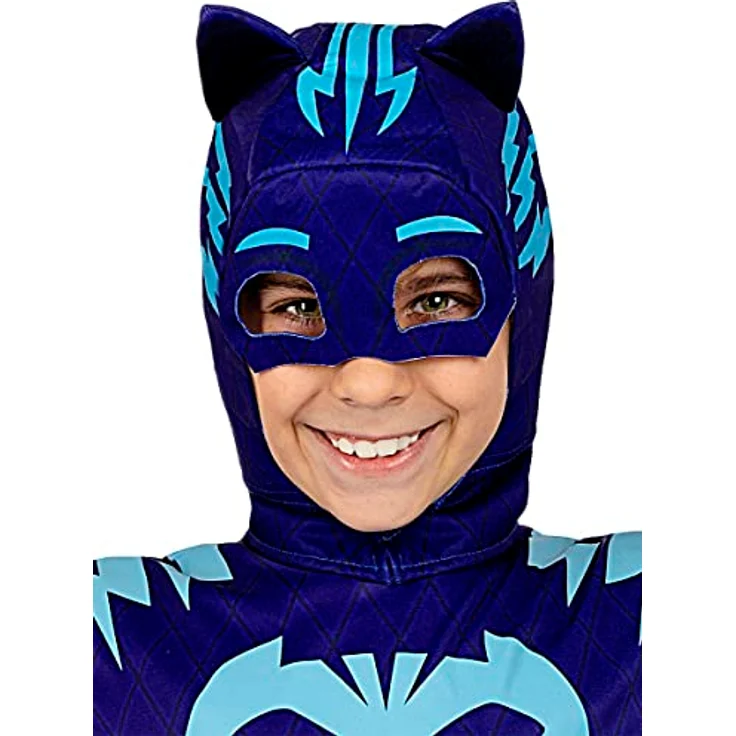 Funidelia | Catboy PJ Masks Kostüm deluxe für Jungen - Blaues Zeichentrickfilm Kostüm - Größe 7-9 Jahre - Mit Schwanz und Augenmaske – Bild 4