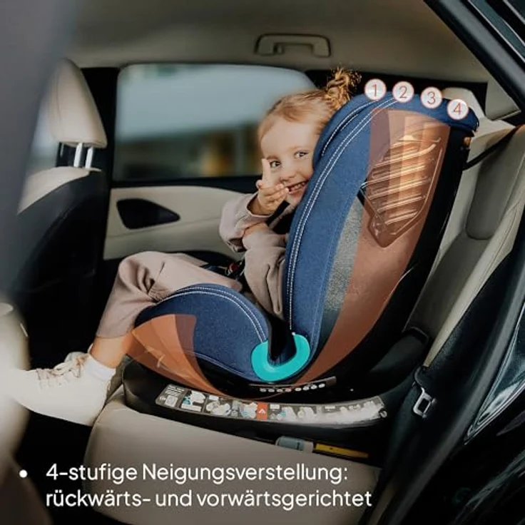 lionelo Autokindersitz BASTIAAN ONE i-SIZE, 4-in-1/i-Size/Dri-Seat/360 Grad/0-36kg, schwarz – Bild 8