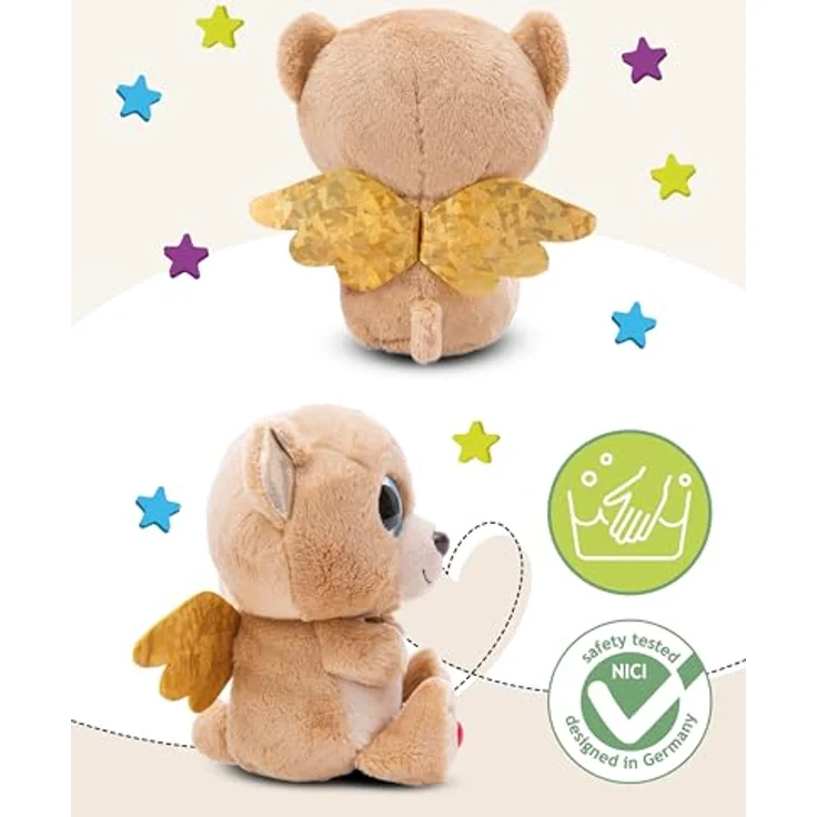 NICI Kuscheltier GLUBSCHIS Bär Glowy Bombo 15cm braun - Weiches Plüsch, Glücksbringer für Kinder & Erwachsene, tolle Geschenkidee – Bild 3