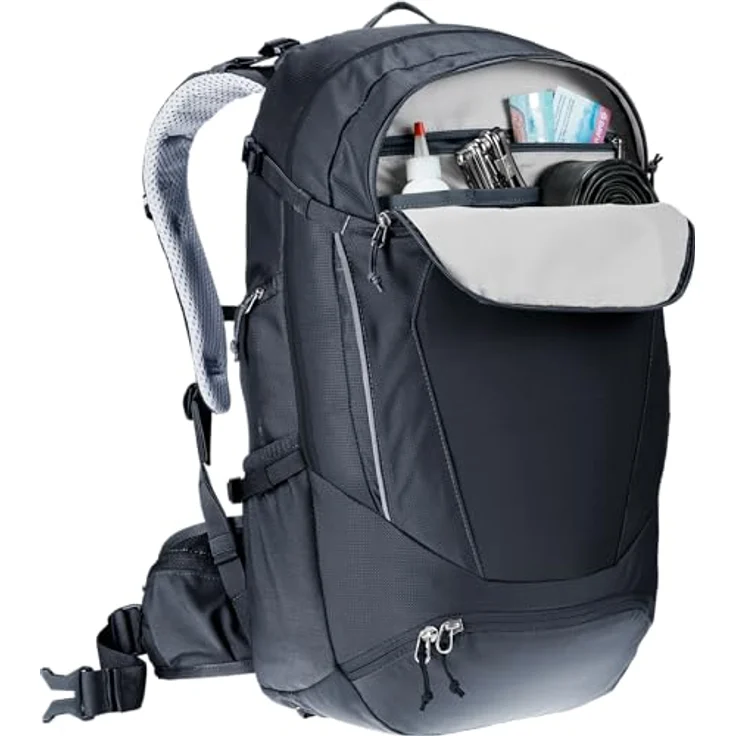 deuter Trans Alpine 30 Fahrradrucksack, 30 Liter, Airstripes System, ergonomische Schulterträger, schwarz – Bild 9