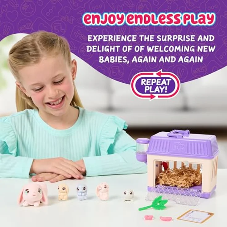 Moose Toys Little Live Pets Mama Surprise Mini Spielset Hase mit 2-4 Überraschungskaninchenbabys und Nistmaterial, ab 5 Jahren – Bild 6