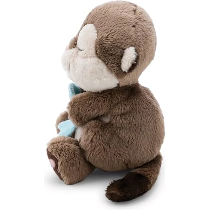 NICI Kuscheltier Otter mit Fisch, 12 cm, schlafend im Körbchen, braun-beige, aus weichem Plüsch – Bild 3