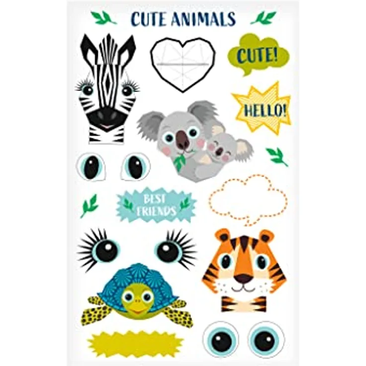 herlitz 50040278 selbstklebende Folien-Sticker Cute Animals, FSC, 10 x 1 Bogen