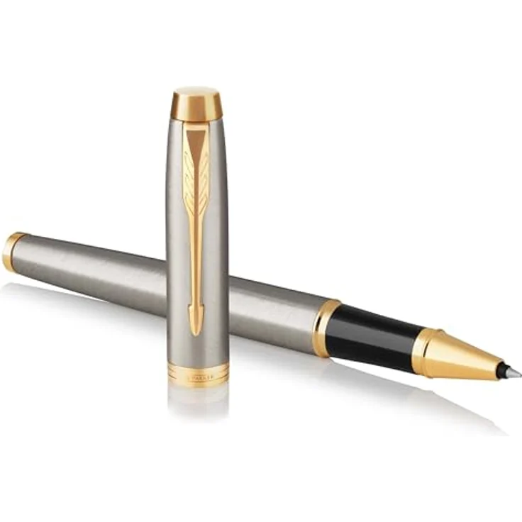 Parker Pen IM Brushed Metal G.C., hochwertiger Schreibstift mit Edelstahlfeder, Silber – Bild 1