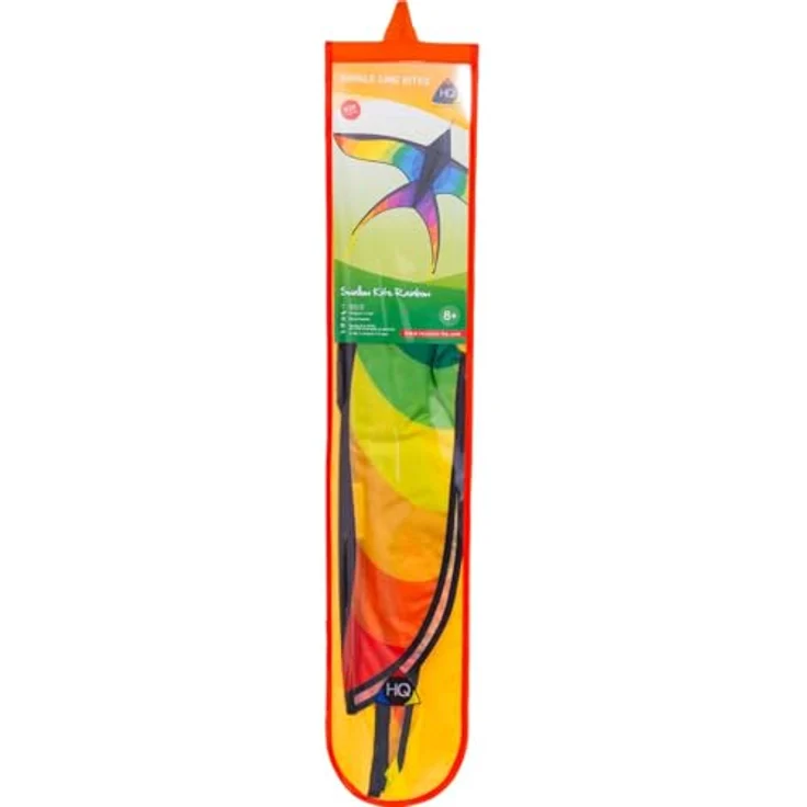 HQ HIGH QUALITY DESIGN 106523 - Swallow Kite Rainbow Kinderdrachen, Einleiner, ab 8 Jahren, 120x80cm, inkl. 17kp Polyesterschnur 40m auf Spule, 2-5 Beaufort – Bild 3
