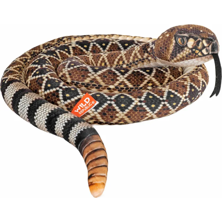 Wild Republic Plusch Klapperschlange, 152 cm langes Stofftier mit realistischer Farbgebung und gedruckten Augen, braun