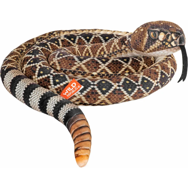 Wild Republic Plusch Klapperschlange, 152 cm langes Stofftier mit realistischer Farbgebung und gedruckten Augen, braun