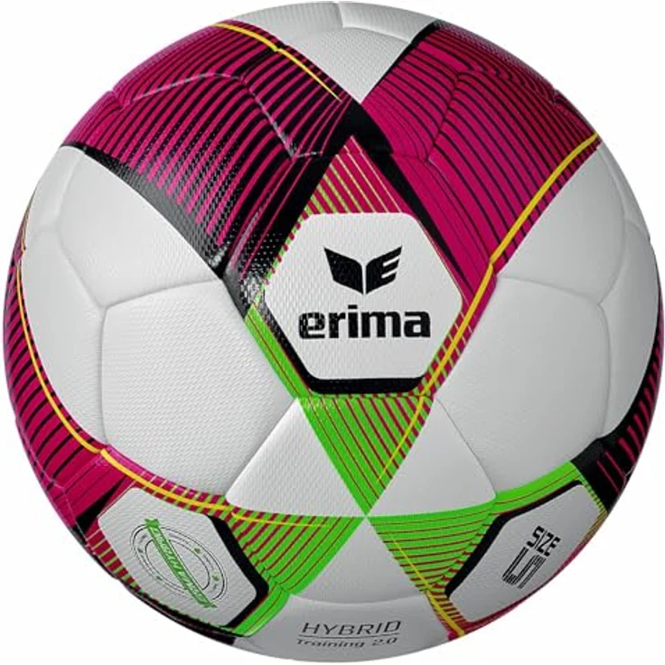 Erima Hybrid Training 2.0 Fußball, rot/Green Gecko, Größe 5