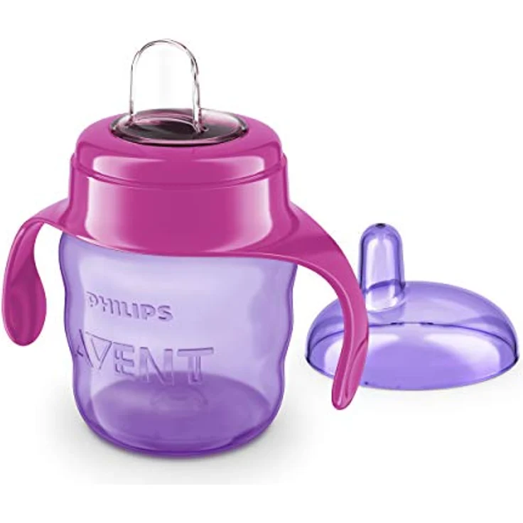 Philips Avent Ausgießbecher Easy Sip, 200ml mit weichem Auslauf, geeignet ab 6 m+, spülmaschinenfest, BPA-frei, lila/rosa, SCF551/03 – Bild 2