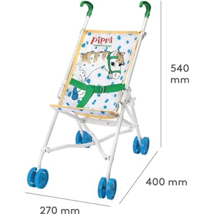 Pippi Langstrumpf Puppenwagen Kleiner Onkel mit fantasievollem Motiv, rosa – Bild 4